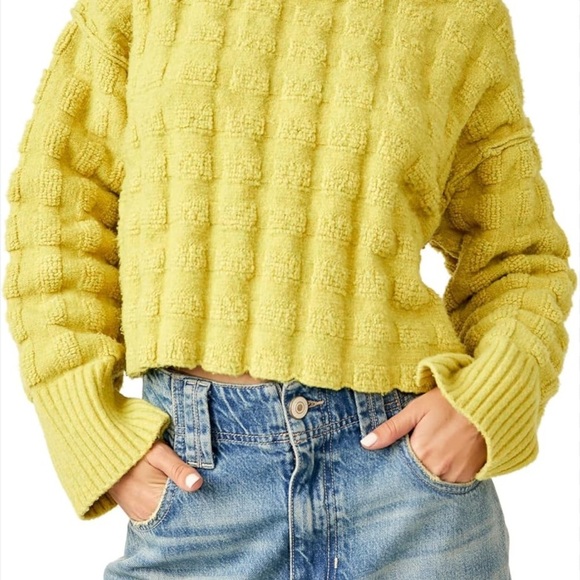Free People Yellow Knitted Women Sweater - Picture 6 of 8